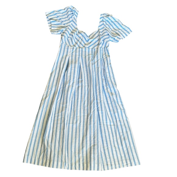 Blue Striped Midi Dress- Sz 8 - Picture 8 of 16